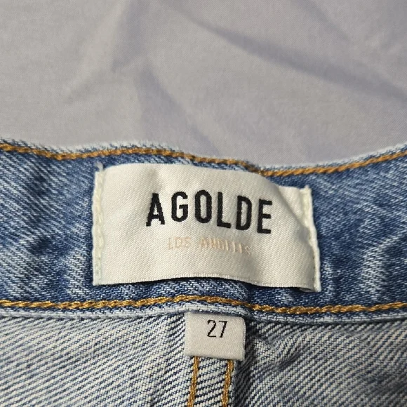 Agolde Sz 27 Classic Light Blue Women's Frayed Jean Shorts - Picture 2 of 7